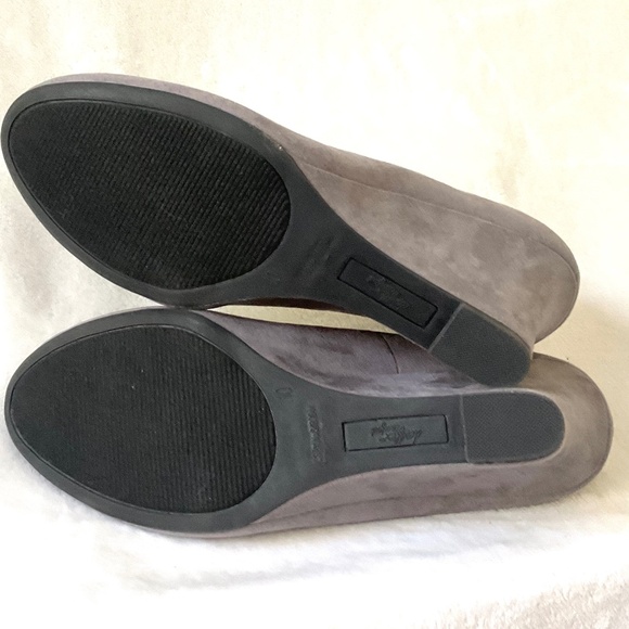 GRAY DEXFLEX COMFORT SLIP ON KARLIE SUEDE OFFICE BUSINESS WEDGE HEEL SZ 10 - Picture 9 of 12